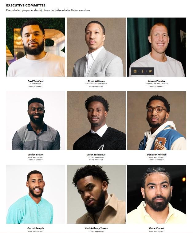 新NBA球員工會執(zhí)委會：范弗利特領(lǐng)銜，布朗唐斯在列