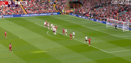 索博超遠(yuǎn)任意球破門，利物浦勝阿森納！