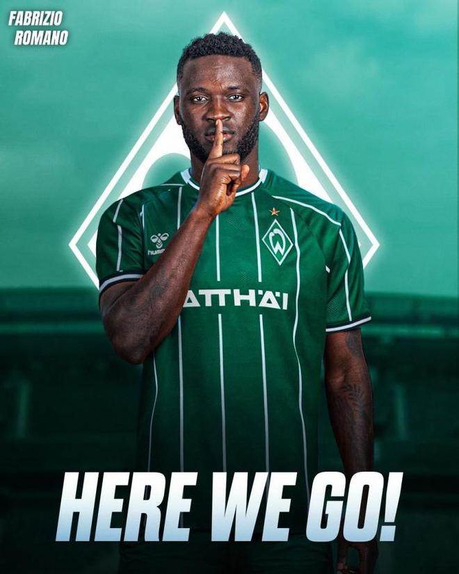 羅馬諾：博尼法斯轉(zhuǎn)會不萊梅，租借并薪水部分由后者承擔(dān)。